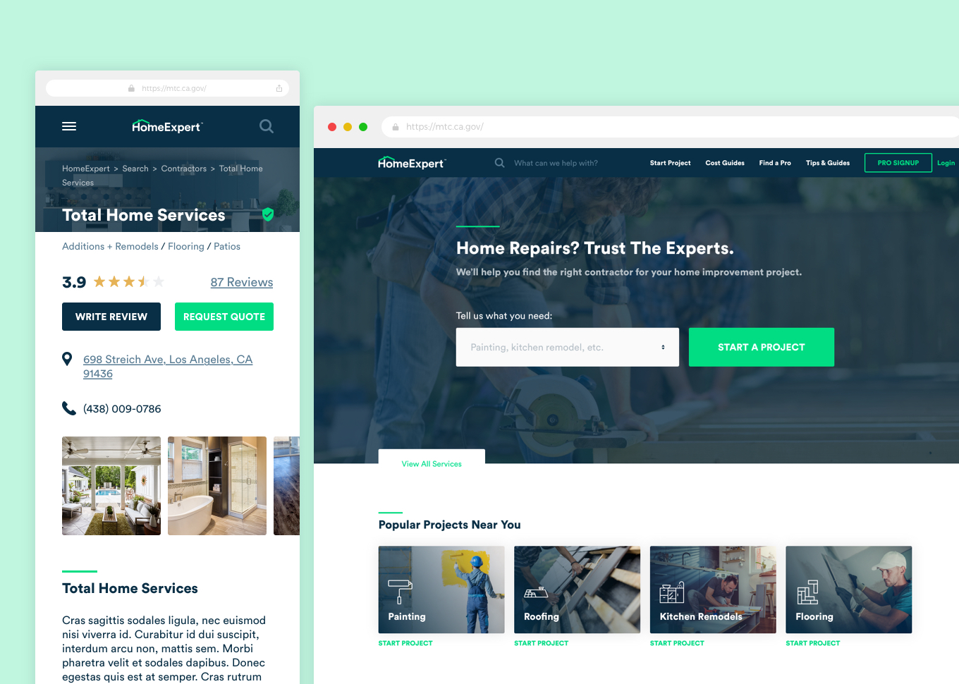 homeexpert project mockup