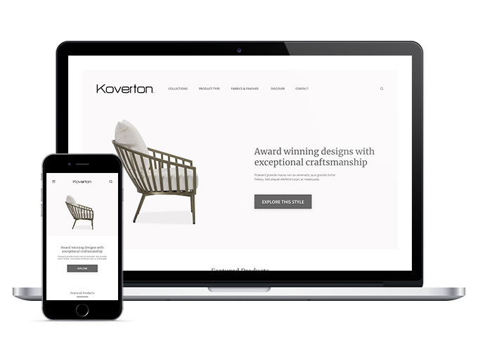 koverton web + mobile design project mockup