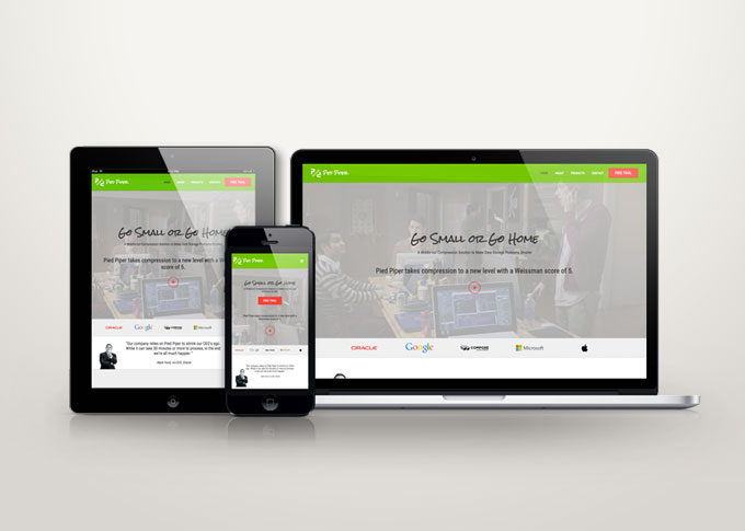 webpage development project mockup