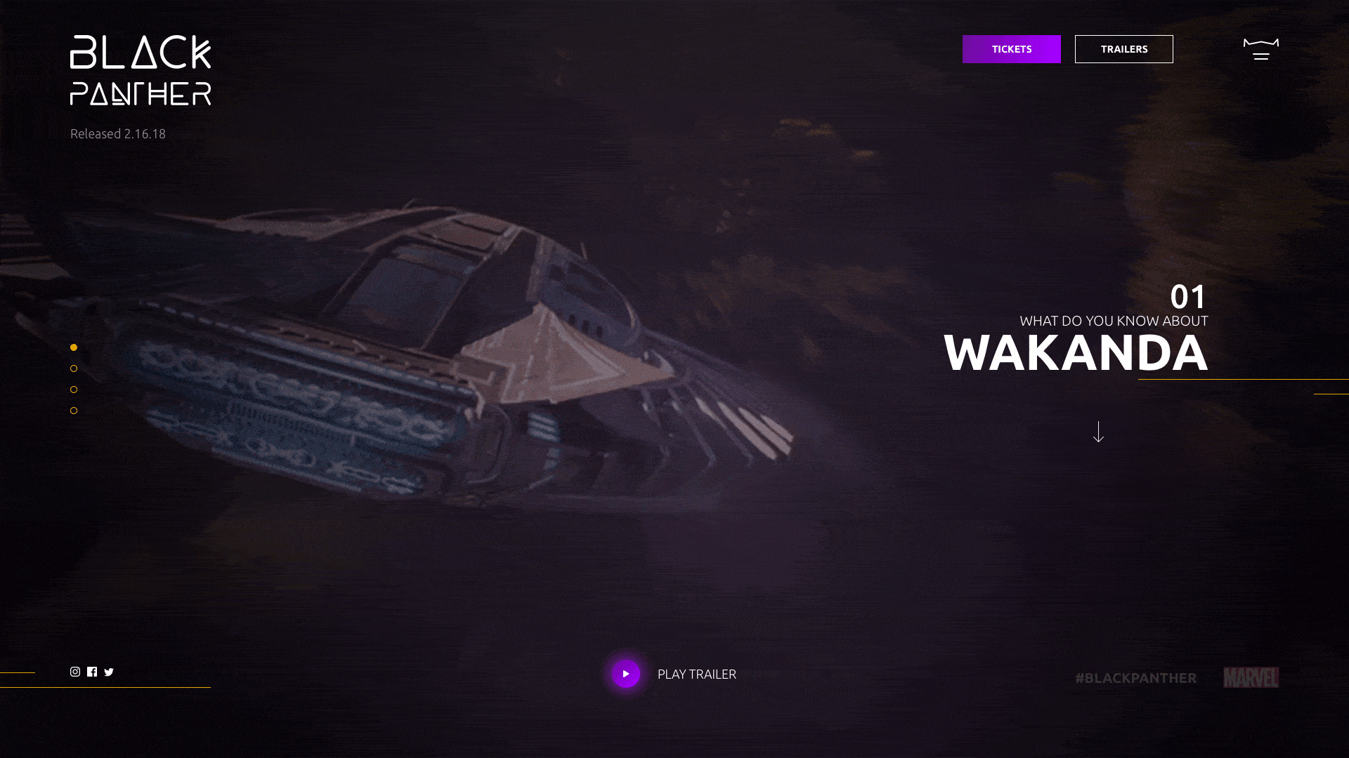 black panther website redesign