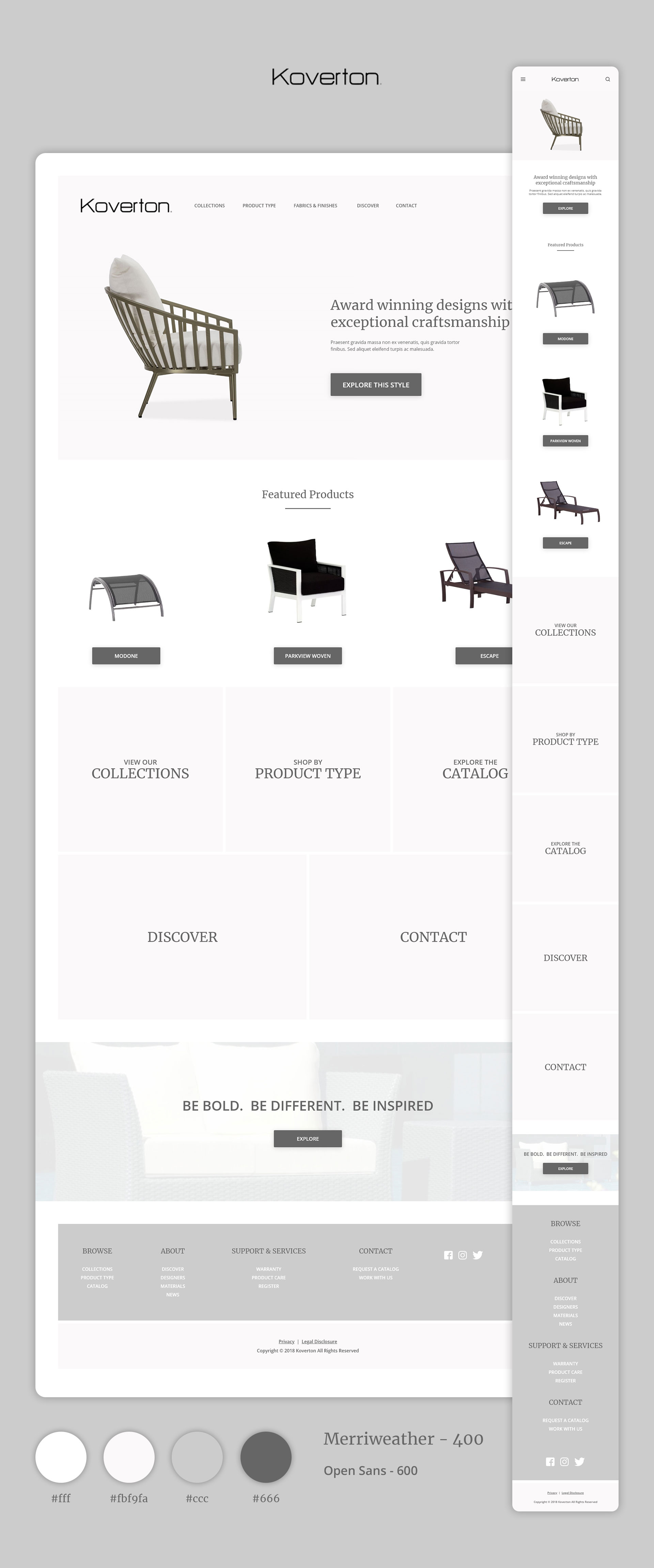 koverton web site design mockup